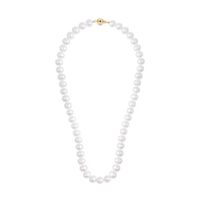 naszyjnik złoty z naturalnymi perłami 7-8,5mm