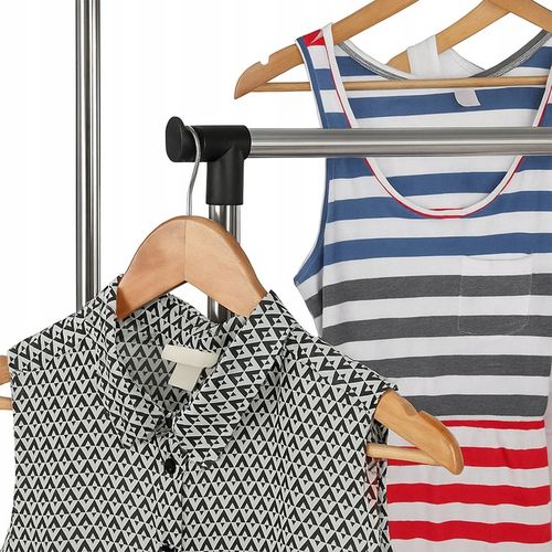 WIESZAK PODWÓJNY STOJĄCY NA KÓŁKACH UBRANIA STOJAK DO PRZEDPOKOJU na Arena.pl