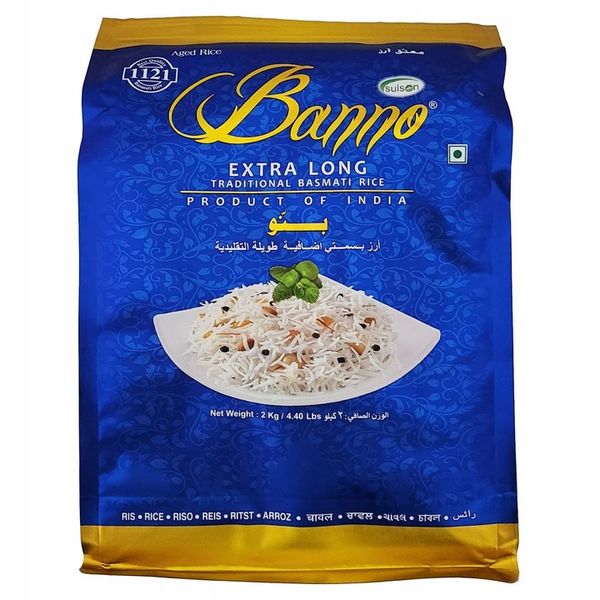 Ryż basmati super długi Extra Long Rice Banno 2kg zdjęcie 1