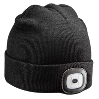 Czapka Zimowa LED Ciepła Z Lampką Czołową Dwustronna Latarka Ładowana USB