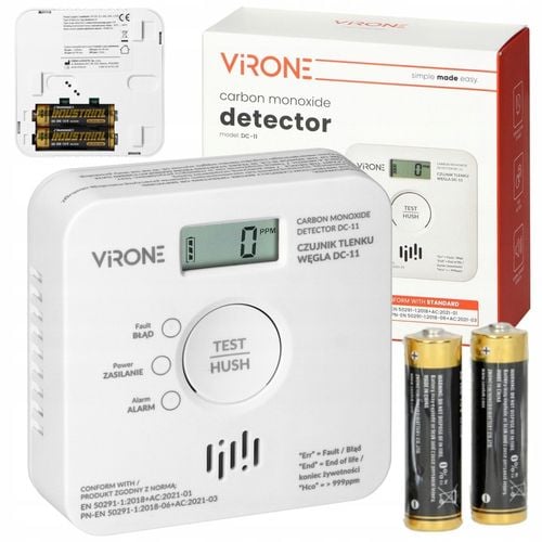 Czujnik Czadu Detektor Tlenku Węgla Bezprzewodowy 85db 10 LAT + na Arena.pl