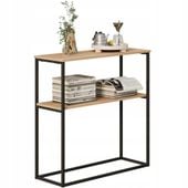 Beistelltisch, Konsole, hellbraun, für den Flur, rechteckiges Regal, 90 cm hoch