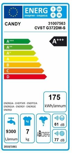 Pralka Candy A+++ Biała 40 cm CVST G372DM-S na Arena.pl