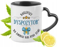 Dla Dyspozytora Kubek Czarny Z Uszkiem W Kształcie Serca Na Prezent