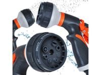 Pistolet ogrodowy  a podlewania ogrodu roślin 8 funkcji szaro-pomarańczowy