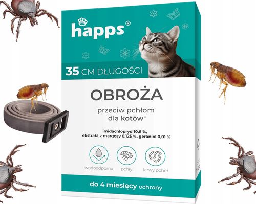 happs - obroża przeciw pchłom dla kotów na Arena.pl