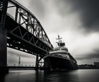 Plakat 60x50cm Statek przy Moście