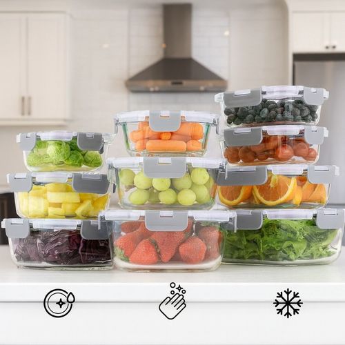 10 X LUNCHBOX SZKLANE POJEMNIKI NA ŻYWNOŚĆ USZCZELKA ŻAROODPORNE ZESTAW na Arena.pl