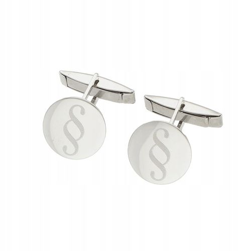 Spinki do mankietów paragraf srebro rodowane na Arena.pl