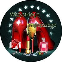 Opłatek na tort Buty Szpilki Whisky Drink Kwiaty Urodziny 18 30 40 50 60