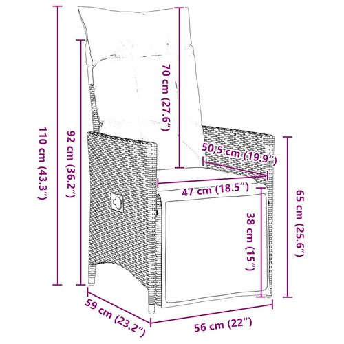 Zestaw do jadalni w ogrodzie 3 pcs Brązowy Polirattan na Arena.pl