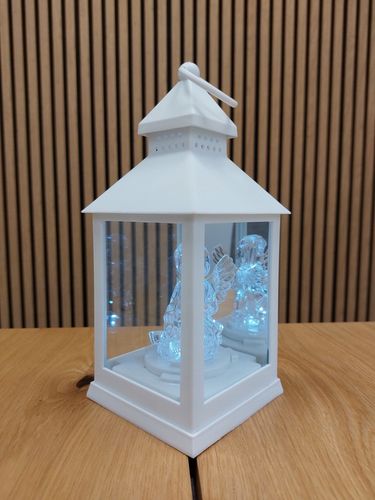 LAMPION Z ANIOŁKIEM ŚWIECĄCY NA BATERIE R6 LATARENKA BIAŁY ANIOŁ ZNICZ na Arena.pl