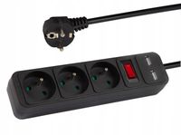 PRZEDŁUŻACZ LISTWA ZASILAJĄCA WŁĄCZNIK 3x USB 3 GNIAZDA 5m CZARNA MOCNA