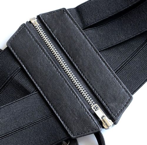 Czarny Gorset Pasek Szeroki Pas Gumowy Sznurowany na Arena.pl