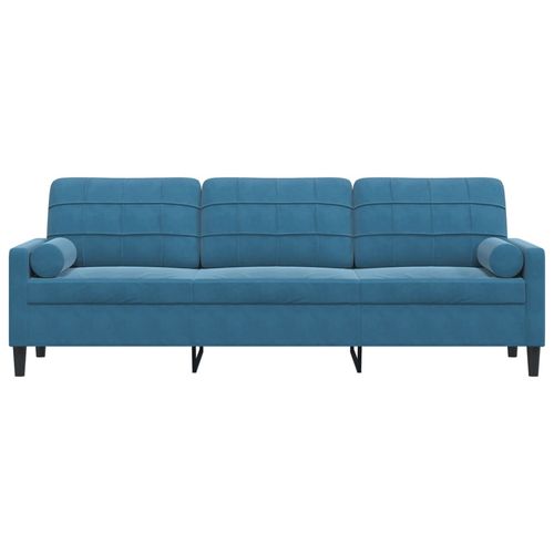 3-osobowa sofa z poduszkami, niebieska, 210 cm, aksamit na Arena.pl