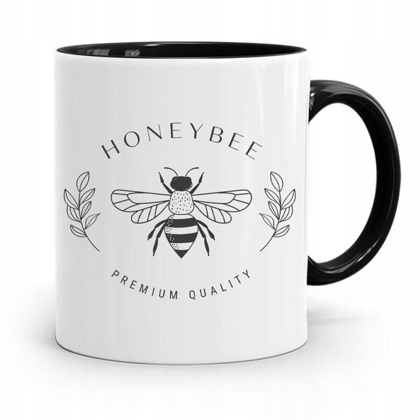Kubek Czarny Dla Pszczelarza Honey Prezent Z Nadrukiem Ze Zdjęciem zdjęcie 1