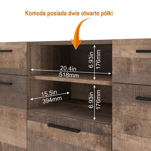 Komoda NUKA C 155 cm dąb grange stojąca na Arena.pl