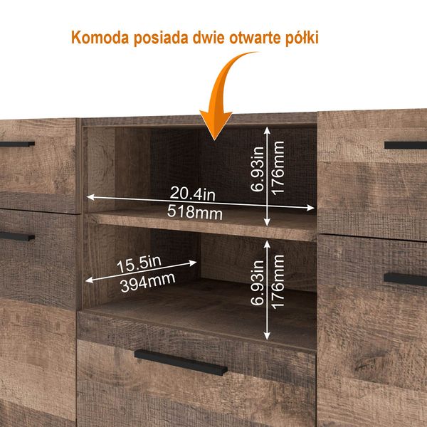 Komoda NUKA C 155 cm dąb grange stojąca zdjęcie 4