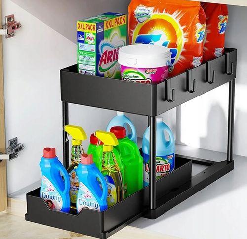 ORGANIZER POD ZLEW 2 POZIOMOWY WYSUWANA PÓŁKA REGAŁ STOJAK DO KUCHNI na Arena.pl