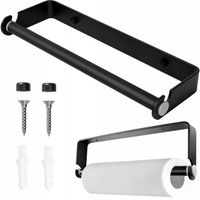 UCHWYT NA RĘCZNIK PAPIEROWY KUCHENNY CZARNY LOFT WIESZAK ŚCIENNY NA KOŁKI
