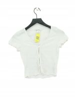 Monki Top damski Biała bawełna z elastanem S