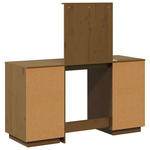 Toaletka z LED, miodowy brąz, lite drewno sosnowe na Arena.pl