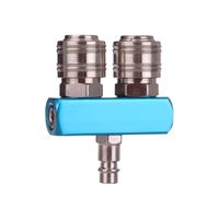 rozdzielacz rozgałęźnik pneumatyczny kompresora 2-drożny szybkozłączki 1/4”