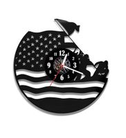 Zegar ścienny z płyty winylowej Flaga USA 139.2