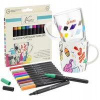 MARKERY DO SZKŁA PORCELANY CERAMIKI MAZAKI PISAKI FLAMASTRY ZESTAW 12 sztuk