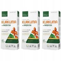 3x MEDICA HERBS Kurkuma + Piperyna TRAWIENIE 60K