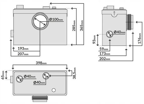 POMPA DO WC PRZEPOMPOWNIA ŚCIEKÓW ŁAZIENKOWA TOALETY WANNA PRYSZNIC TRZY na Arena.pl