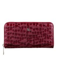 Czerwony Portfel Damski ze Skóry Licowej krople PD090s359 RFID
