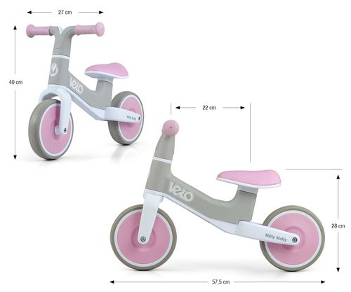 MILLY MALLY 5481 Rowerek biegowy Velo pink na Arena.pl