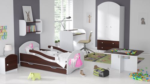 Łóżko dziecięce LEO 180x80 biało-wenge na Arena.pl