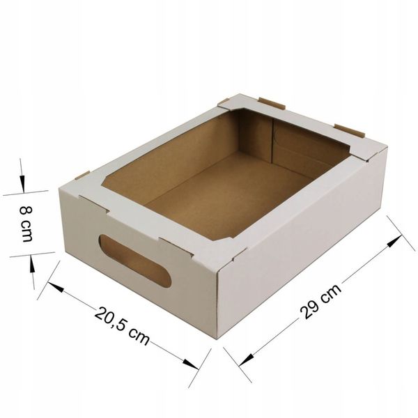 Tacka na ciasto 290x205x80 mm 10 szt. biała karton pudełko na TORT CIASTKA zdjęcie 2