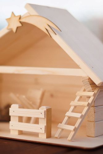 Szopka bożonarodzeniowa drewniana HANDMADE na Arena.pl