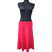 Spódnica Midi Len Wiskoza Czerwony Rozmiar 42 Wygodna Stylowa Damska