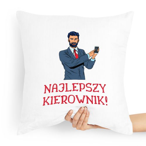 Poduszka Prezent Dla Najlepszego Kierownika Z Nadrukiem Ze Zdjęciem na Arena.pl