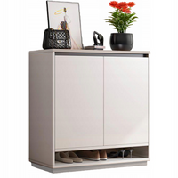 NOWOCZESNA KOMODA SZAFKA BIAŁA POJEMNA NA BUTY OBUWIE REGAŁ 2 DRZWI WĄSKA