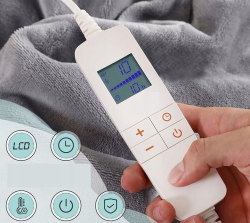DUŻY 180x160 Koc Elektryczny Pluszowy Mata grzewcza Pilot LCD Timer na Arena.pl