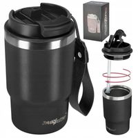 KUBEK TERMICZNY ZE SŁOMKĄ I USTNIKIEM NA KAWĘ HERBATĘ DO SAMOCHODU 480