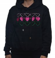 Damska bluza dresowa z kapturem serca uni czarna