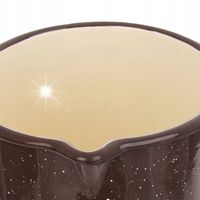 Rondelek Emaliowany Rondel Garnek z Długim Uchwytem Tradycyjny 12 cm 1,2L