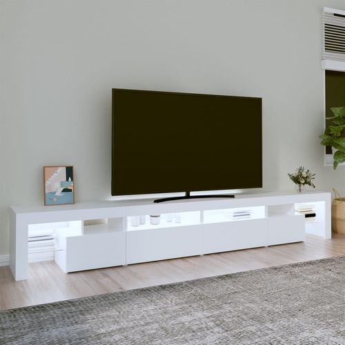 Szafka pod TV z oświetleniem LED, biała, 260x36,5x40 cm na Arena.pl