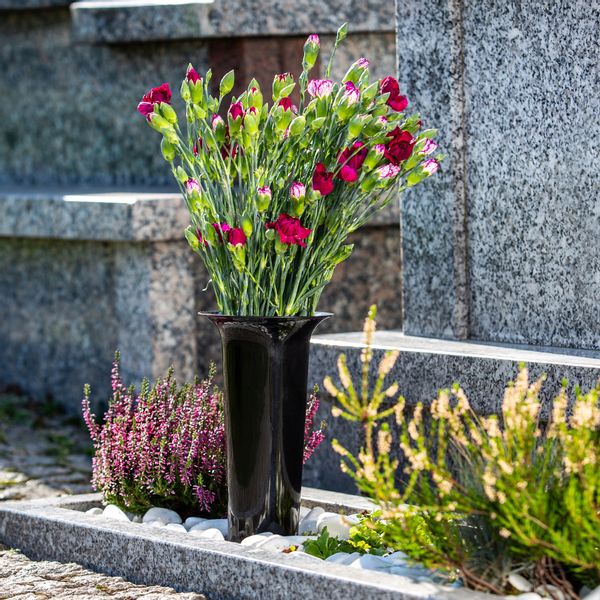 WAZON FLAKON NA CMENTARZ GRÓB NAGROBEK CZARNY 23cm zdjęcie 8