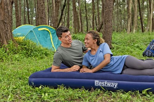 Dmuchany Materac turystyczny 2-osobowy flokowany BESTWAY 203x152x22cm na Arena.pl
