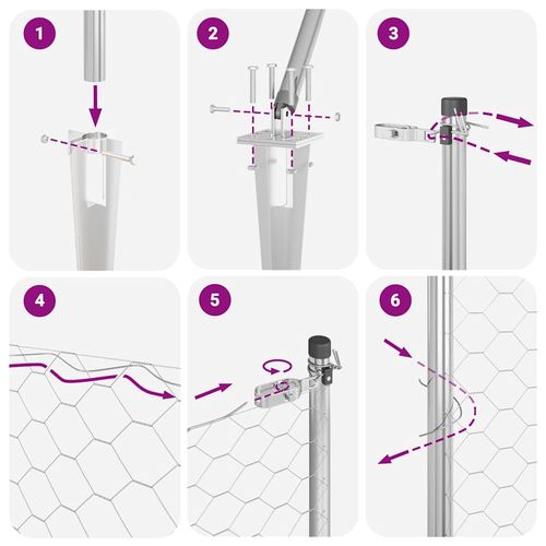 Ogrodzenie z słupkami Srebrny 0.8 x 25 m Stal pokryta PCV na Arena.pl
