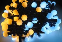 Lampki choinkowe diodowe kulki 100 LED-10m białe ciepłe i zimne kulki