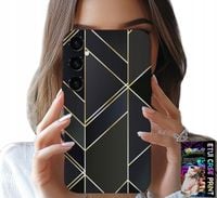 ETUI DO SAMSUNG GALAXY M35 4G - ZŁOTE RAMKI, ELEGANCKIE WZORY + SZKŁO