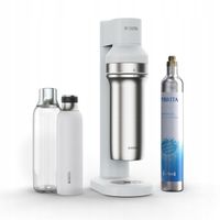 BRITA Saturator sodaTRIO biały z cylindrem CO2, butelką szklaną i izolowaną